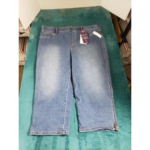 Gloria Vanderbilt Jeans Size 20 W Women Blue Stretch High Rise Pull On Capri NWT - Picture 2 of 15